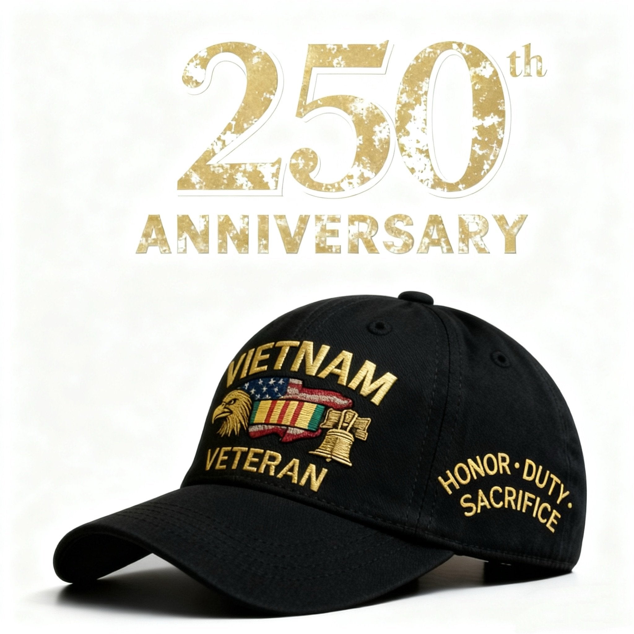 🦅Eagle & Liberty - Vietnam Veteran Honor Dad Hat🧢Hand embroidery