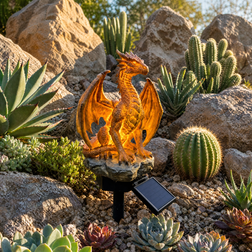 🐉 Dragon Legacy Golden Ember Edition Solar Garden Light
