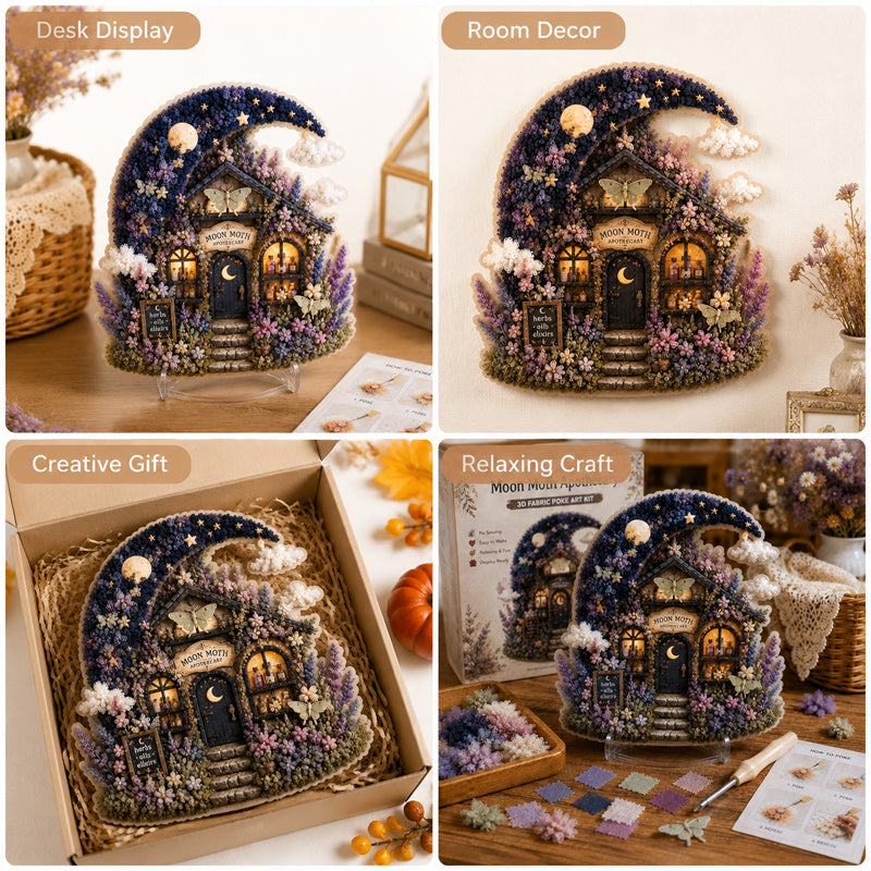 🍄 Whimsical Village 3D Fabric Poke Art Kit