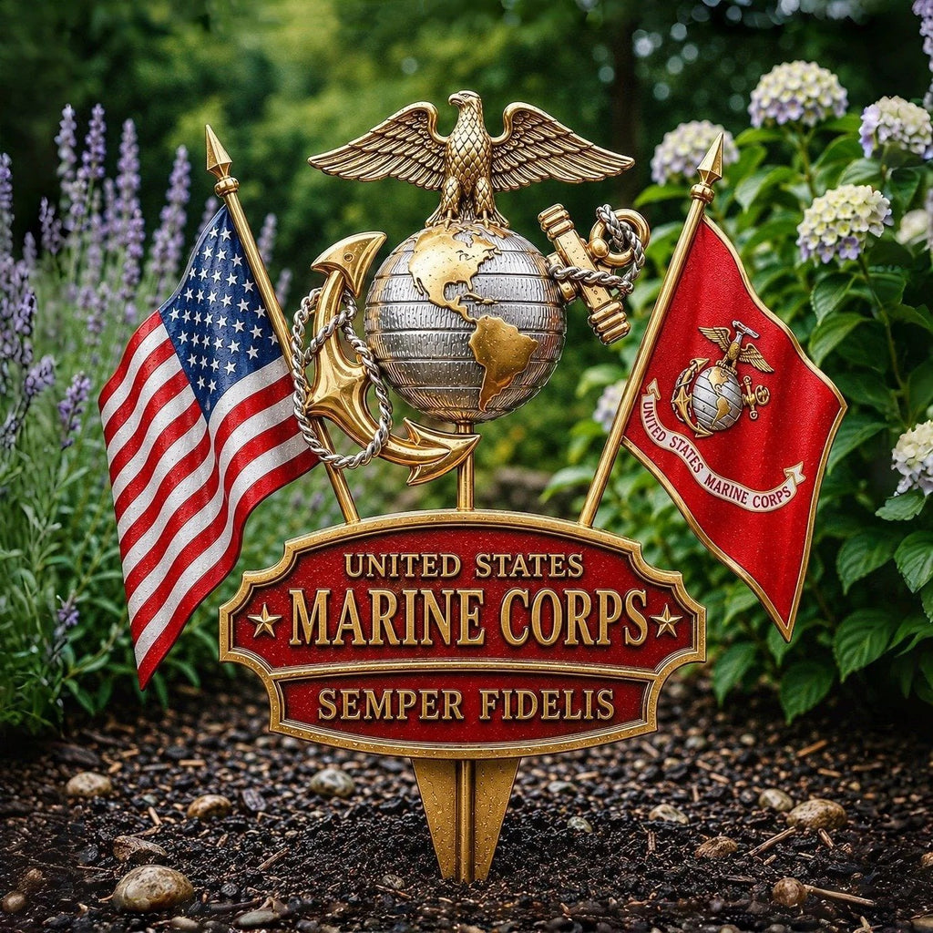 🏆Last Day Promo: 49% OFF 🎖️-US Marine Corps Semper Fidelis Tribute Garden Stake - ✈️Buy 3 Free Shipping Today!