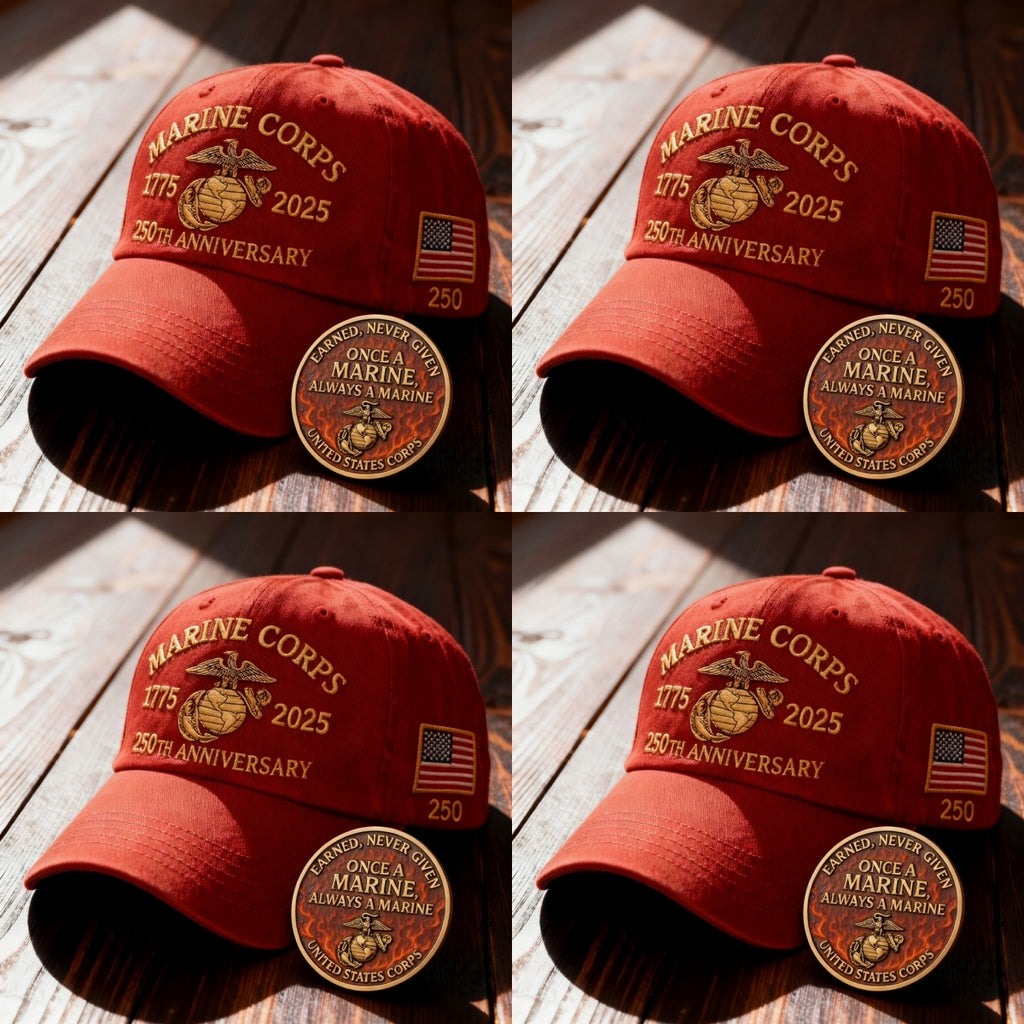 ❤️Veteran‘s Day Best Gift🌹Honoring 250th USMC Retro Washed Cap – Honor That Never Fades 🇺🇸🎁Free Symbolizes Honor Gift