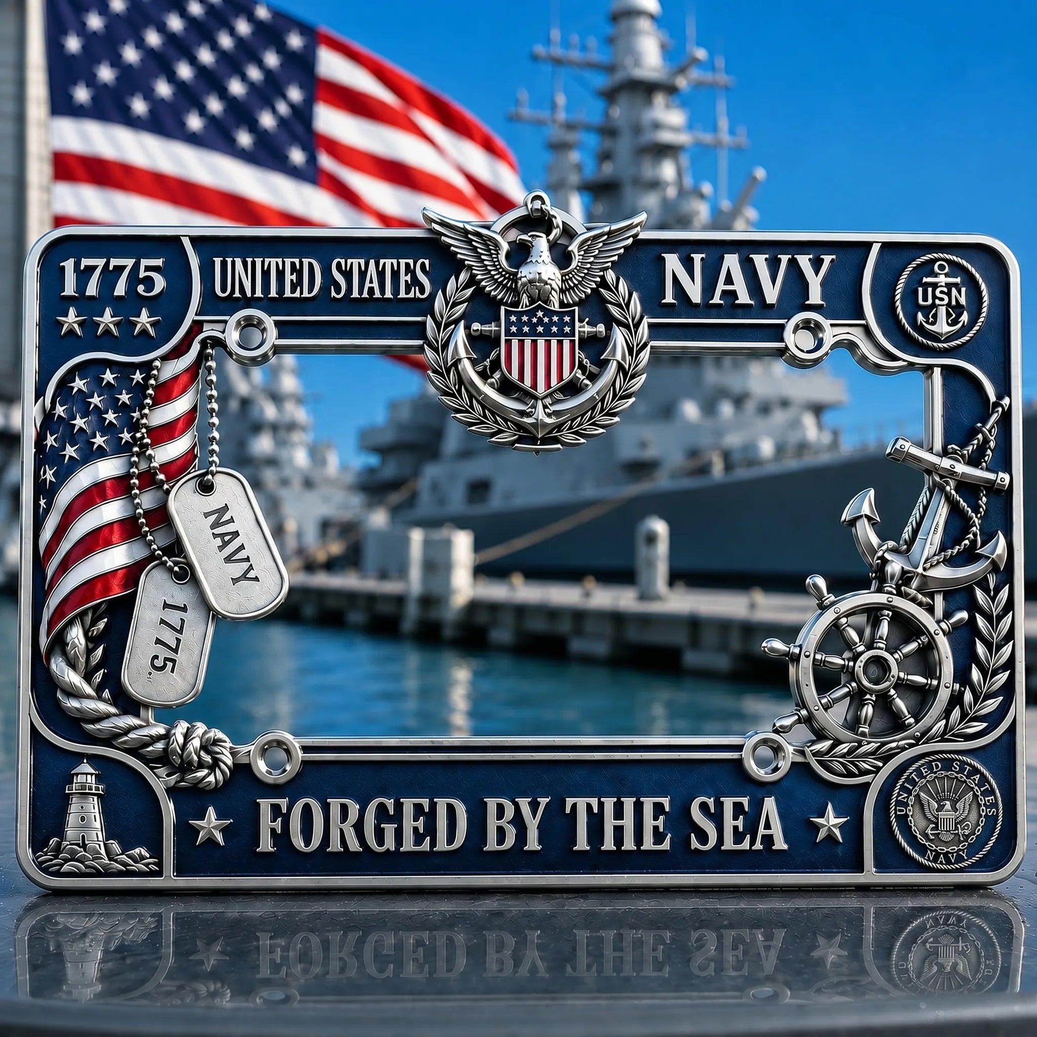 Military Branch Tribute License Plate Frame Collection