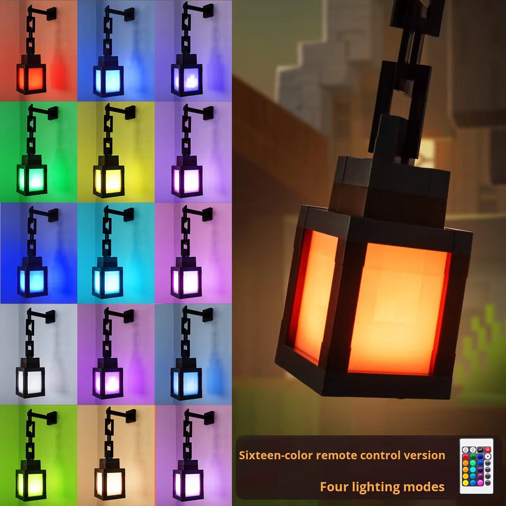 Pixelated LED Wall Lantern Lamp + Remote Control