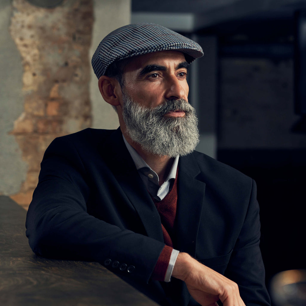 TIENDAHAT MASSIMO BURGUNDY & NAVY CHECKERED MODA FLAT CAP