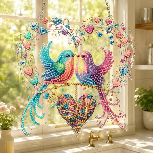 💥LAST DAY 49% OFF - Hummingbird Diamond Art Hanging Ornament Kit - Rainbow Dragonfly