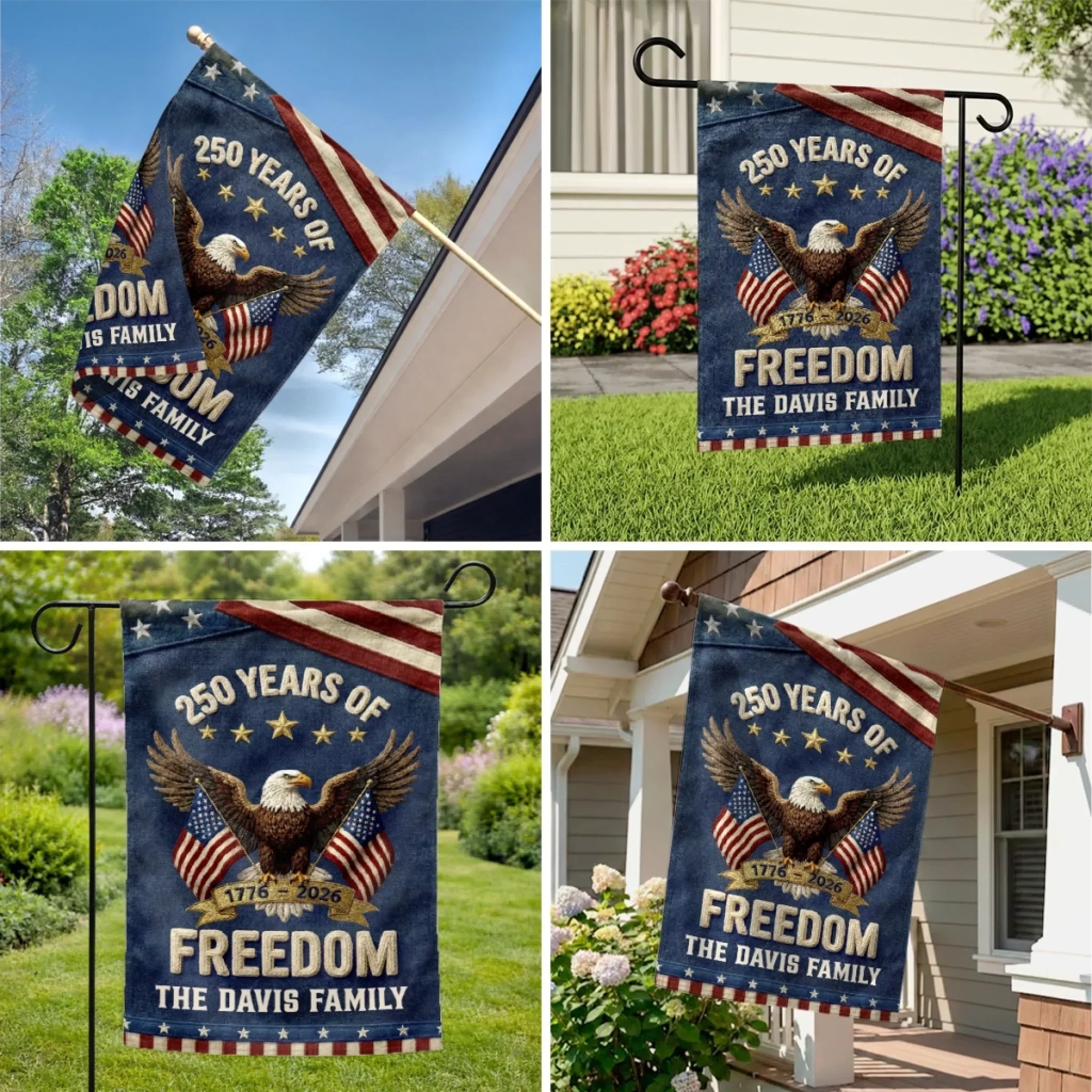 250 Years of Freedom Personalized American Flag