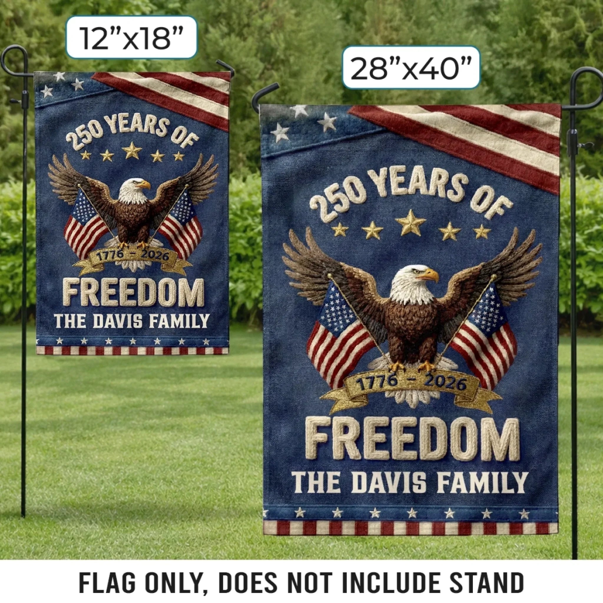 250 Years of Freedom Personalized American Flag