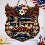 Custom Wood Sign - Personalized America 250th Anniversary Gifts