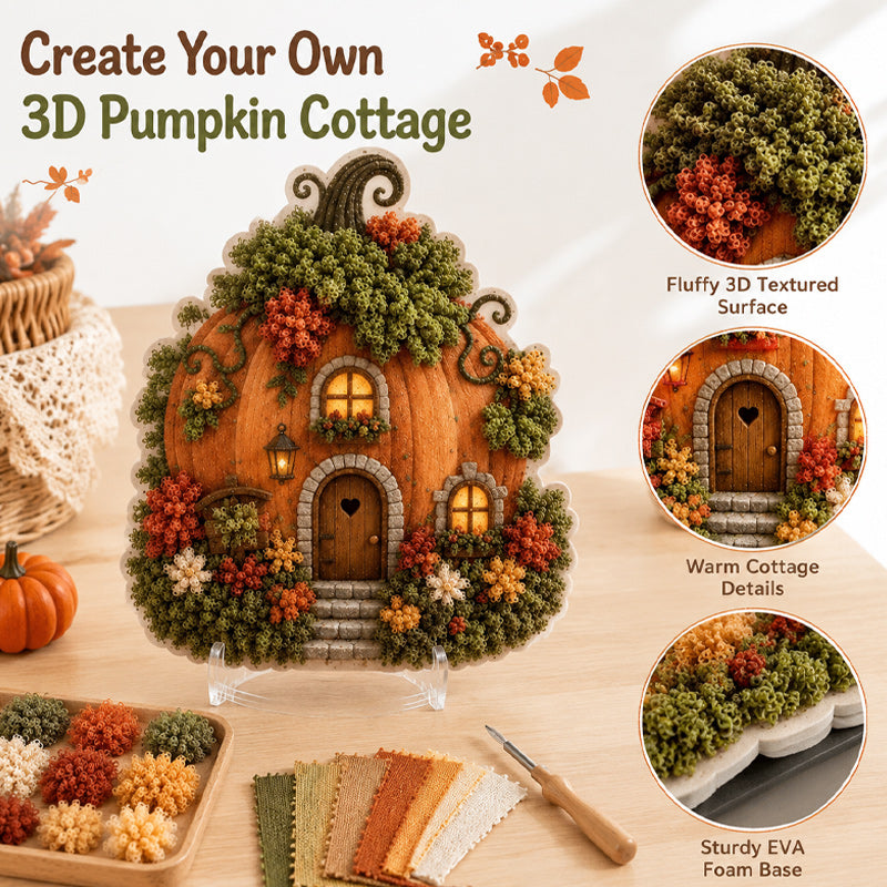 🍄 Whimsical Village 3D Fabric Poke Art Kit