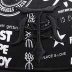 More Respect Less Attack Graffiti Snapback Cap Streetwear Flat Brim Hat