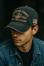 ❤️Veteran‘s Day Best Gift🌹Honoring 250th USMC Retro Washed Cap – Honor That Never Fades 🇺🇸🎁Free Symbolizes Honor Gift