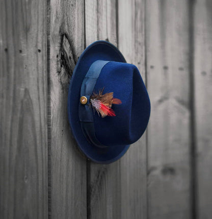 Trilby Fedora – Navy [Fast shipping and box packing]