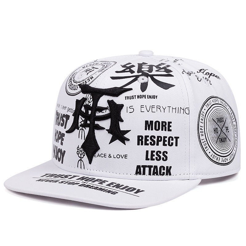 More Respect Less Attack Graffiti Snapback Cap Streetwear Flat Brim Hat