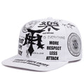 More Respect Less Attack Graffiti Snapback Cap Streetwear Flat Brim Hat
