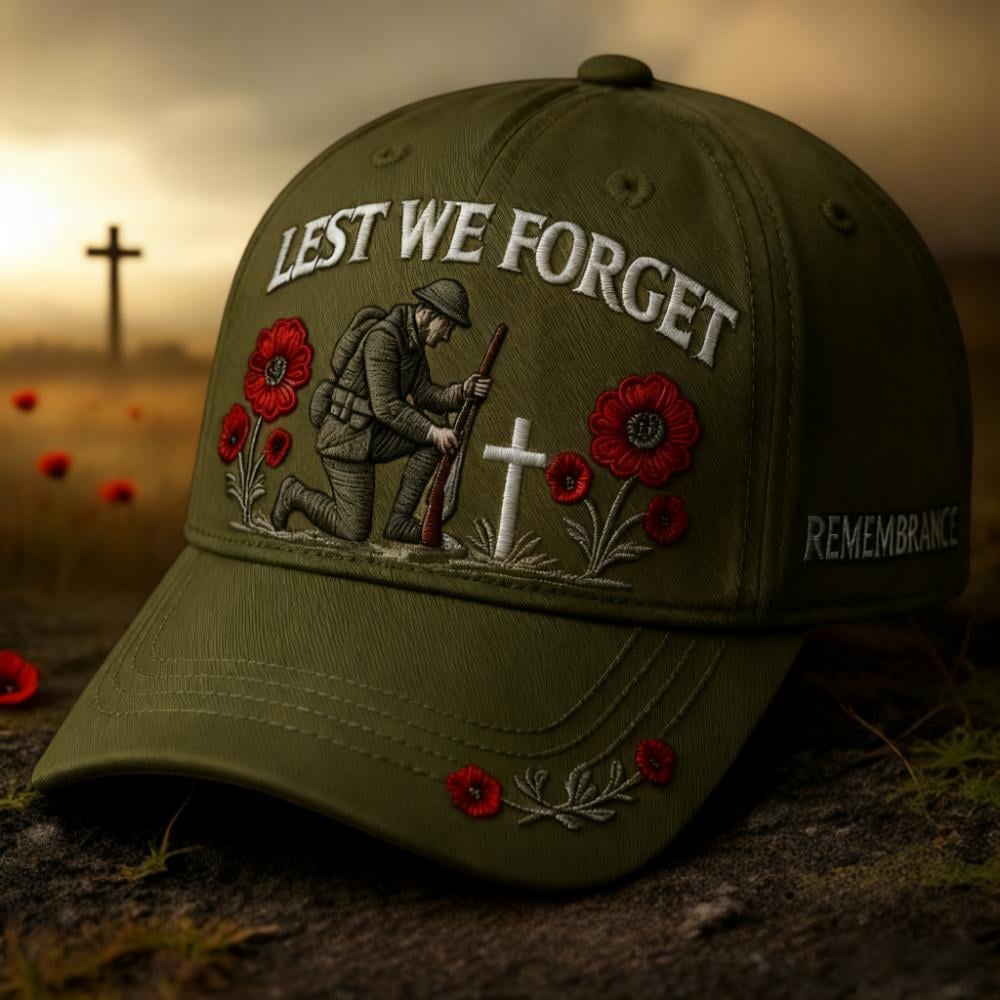 🌹3D Embroidery Heroes Never Forgotten Remembrance Cap ✝️ Keep Their Memory Alive