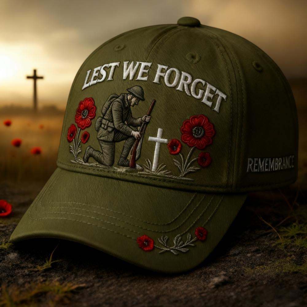 🌹3D Embroidery Heroes Never Forgotten Remembrance Cap ✝️ Keep Their Memory Alive