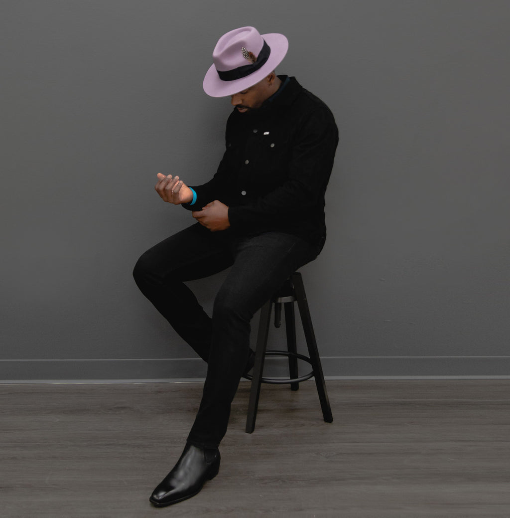 Ferguson Fedora - Lavender+Black[Fast shipping and box packing]