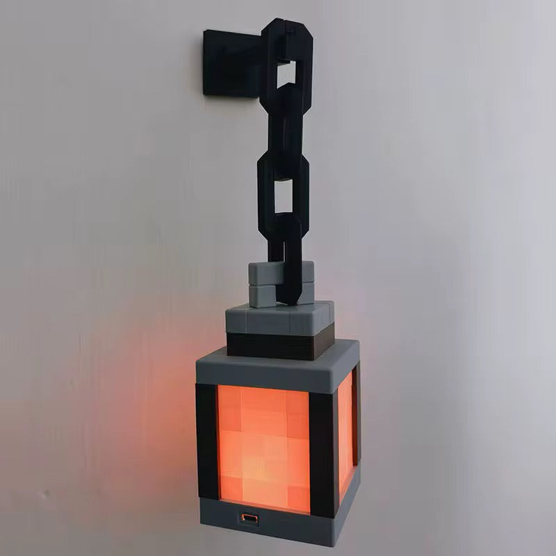Pixelated LED Wall Lantern Lamp + Remote Control