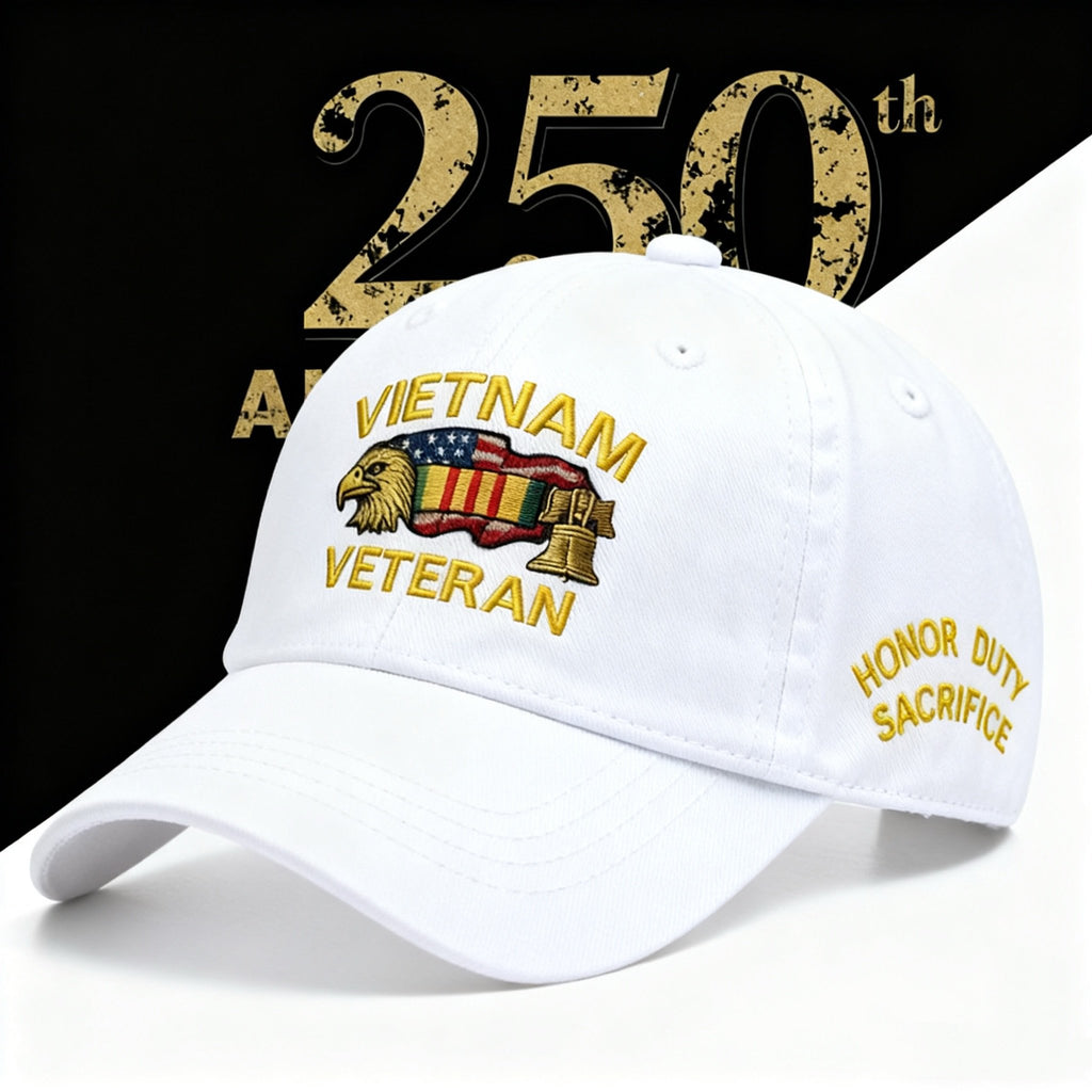 🦅Eagle & Liberty - Vietnam Veteran Honor Dad Hat🧢Hand embroidery