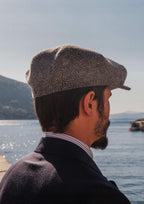 Regency 50 Pence Flat Cap - Grey Art Deco Tweed