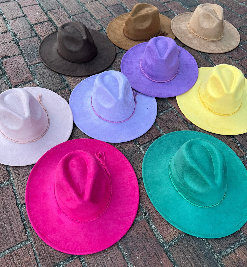 Premium Tribal Suede Fedora-pink