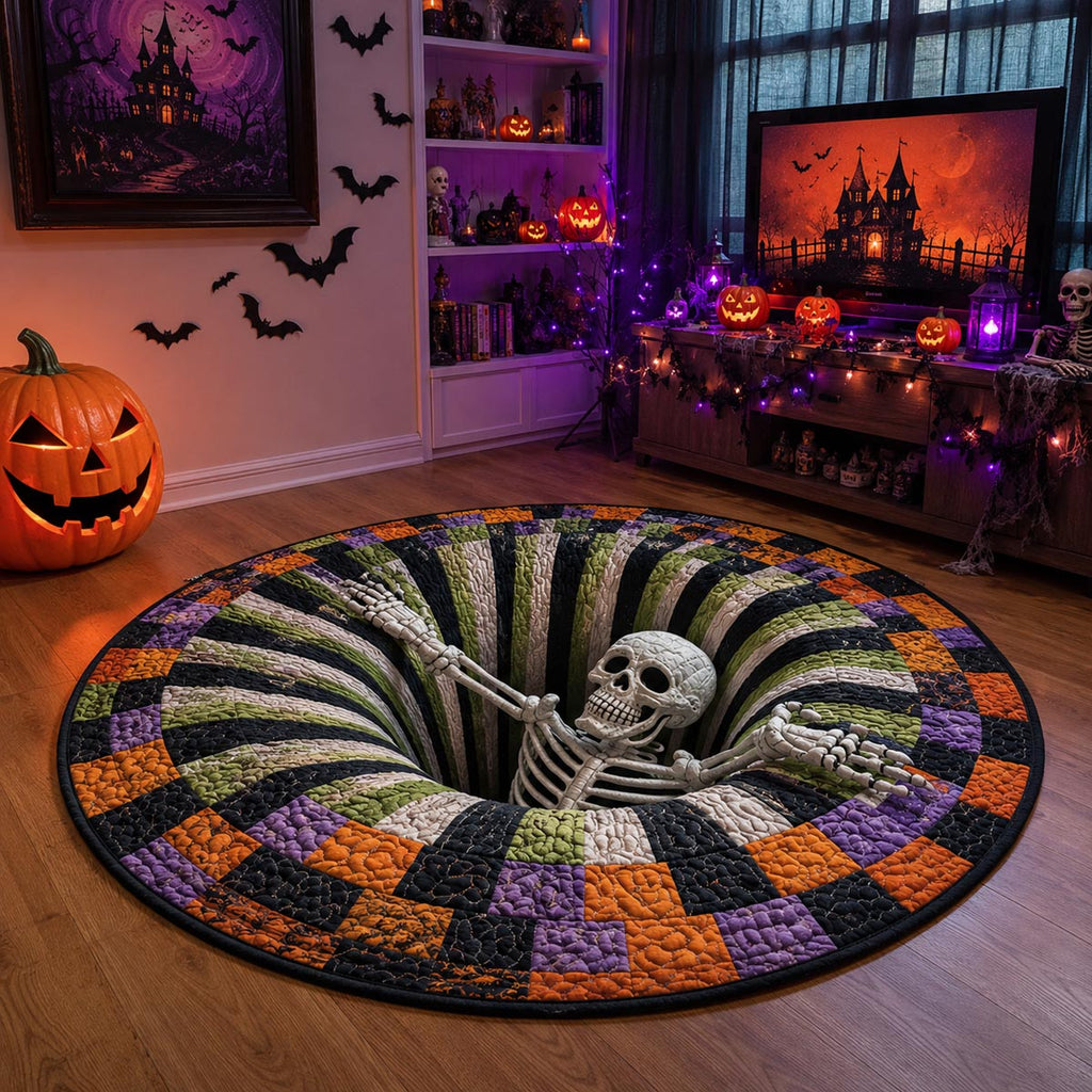 Spooky Skeleton Halloween Floor Rug – Creepy Halloween Home Decor 🎃