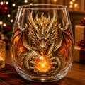 🐉✨ 3D Mythic Dragon Glass Art Cup | Luxury Raised Fantasy Glassware for Whiskey, Home Bar Décor & Legendary Gifts 🎁