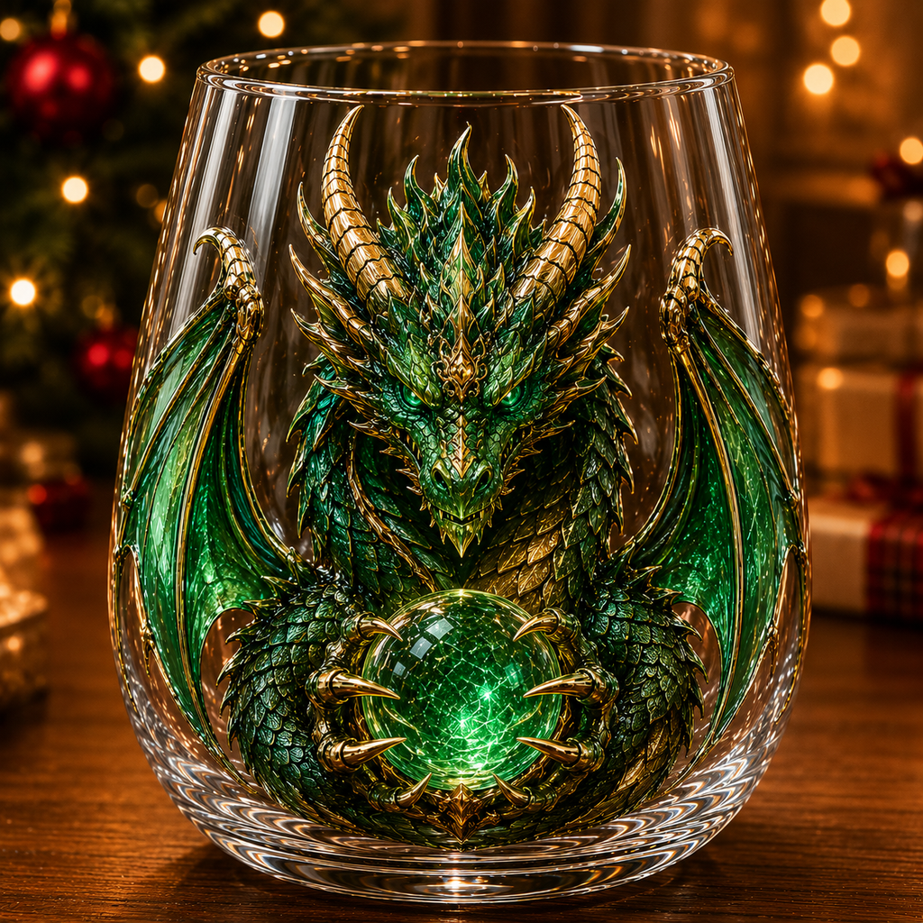 🐉✨ 3D Mythic Dragon Glass Art Cup | Luxury Raised Fantasy Glassware for Whiskey, Home Bar Décor & Legendary Gifts 🎁
