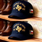 ⚡Black Friday 24H Flash Sale🎉Republic of Texas Embroidered Hat – 1836–1845 Lone Star State Heritage Cap