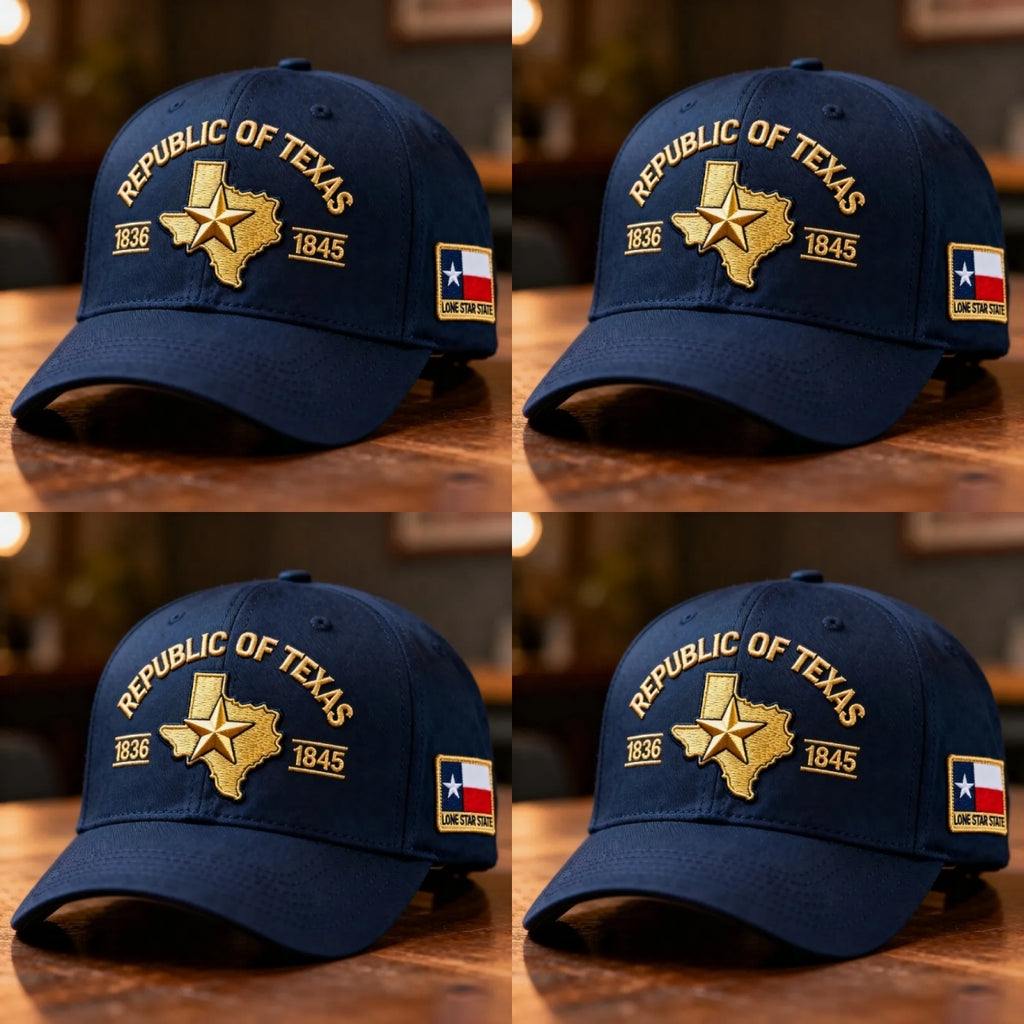 ⚡Black Friday 24H Flash Sale🎉Republic of Texas Embroidered Hat – 1836–1845 Lone Star State Heritage Cap