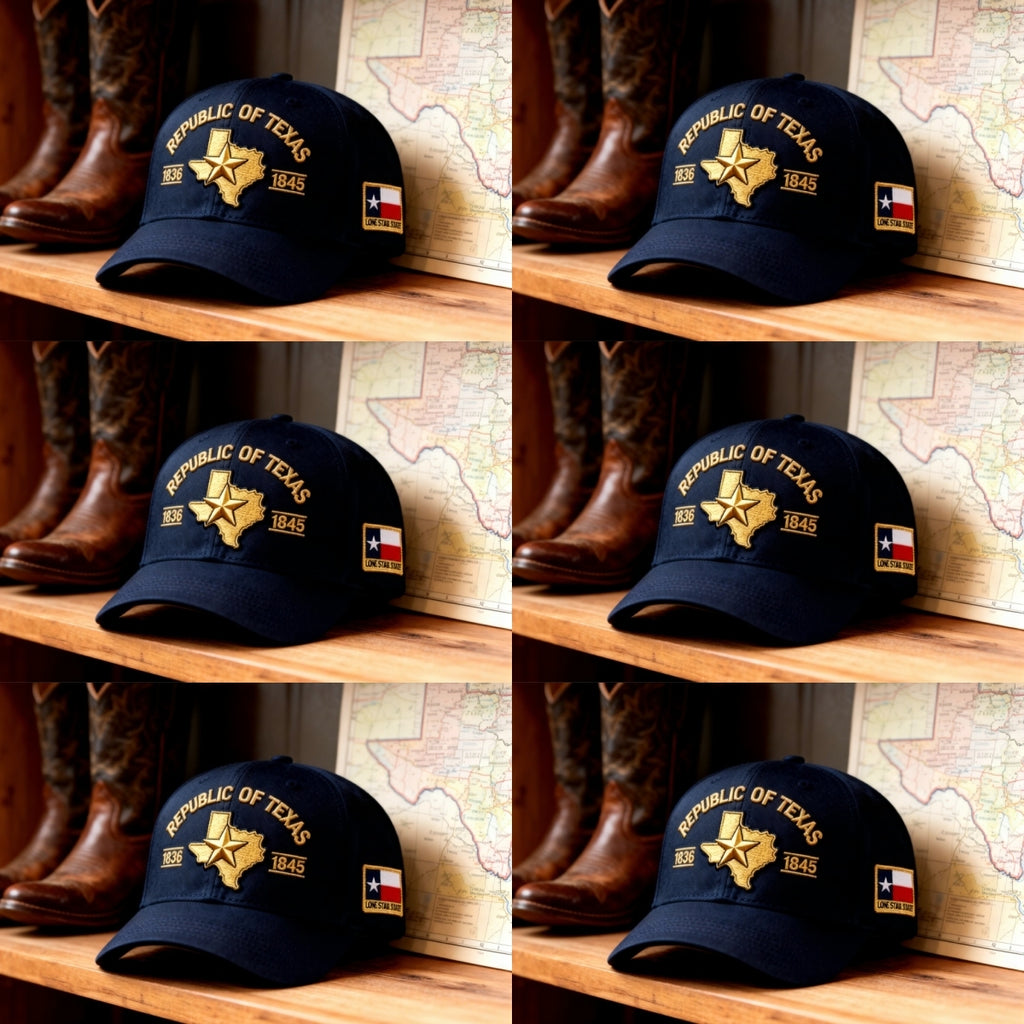 ⚡Black Friday 24H Flash Sale🎉Republic of Texas Embroidered Hat – 1836–1845 Lone Star State Heritage Cap