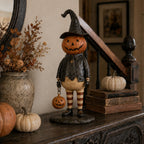 🎃✨Pumpkin Witch Lantern Figurine – Spooky Whimsy Halloween Home Decor