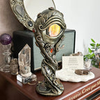 🔮 Handmade Black Obsidian Scrying Mirror – Crystal Chakra Altar Tool