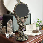 🔮 Handmade Black Obsidian Scrying Mirror – Crystal Chakra Altar Tool