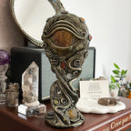 🔮 Handmade Black Obsidian Scrying Mirror – Crystal Chakra Altar Tool