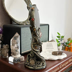 🔮 Handmade Black Obsidian Scrying Mirror – Crystal Chakra Altar Tool