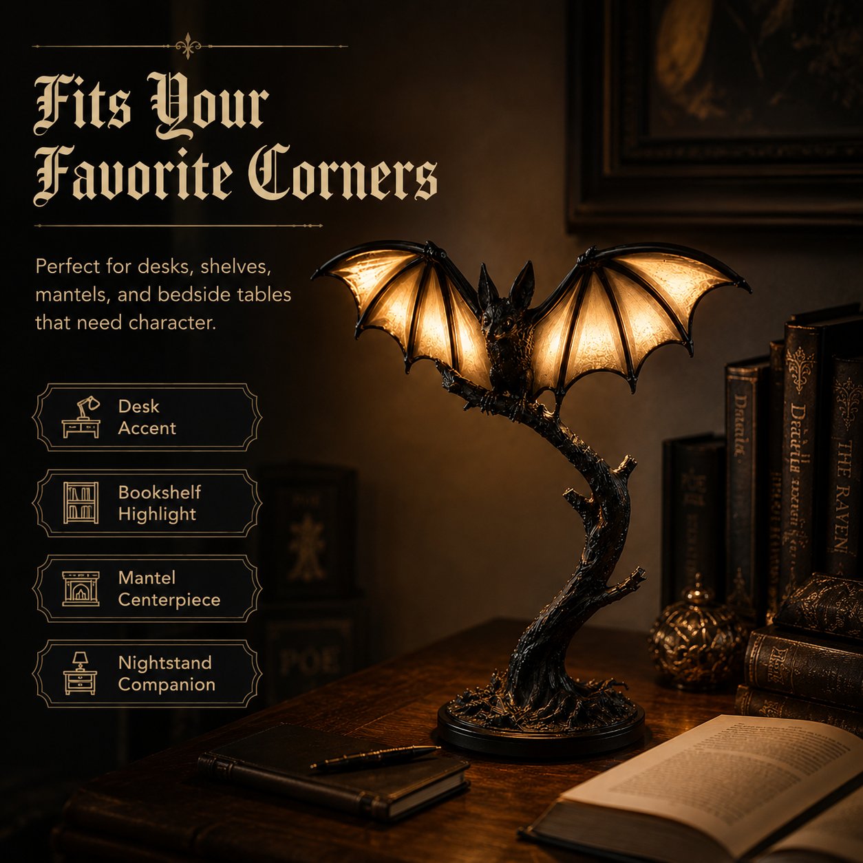 ✨ Glowing Bat Desk Lamp 🦇
