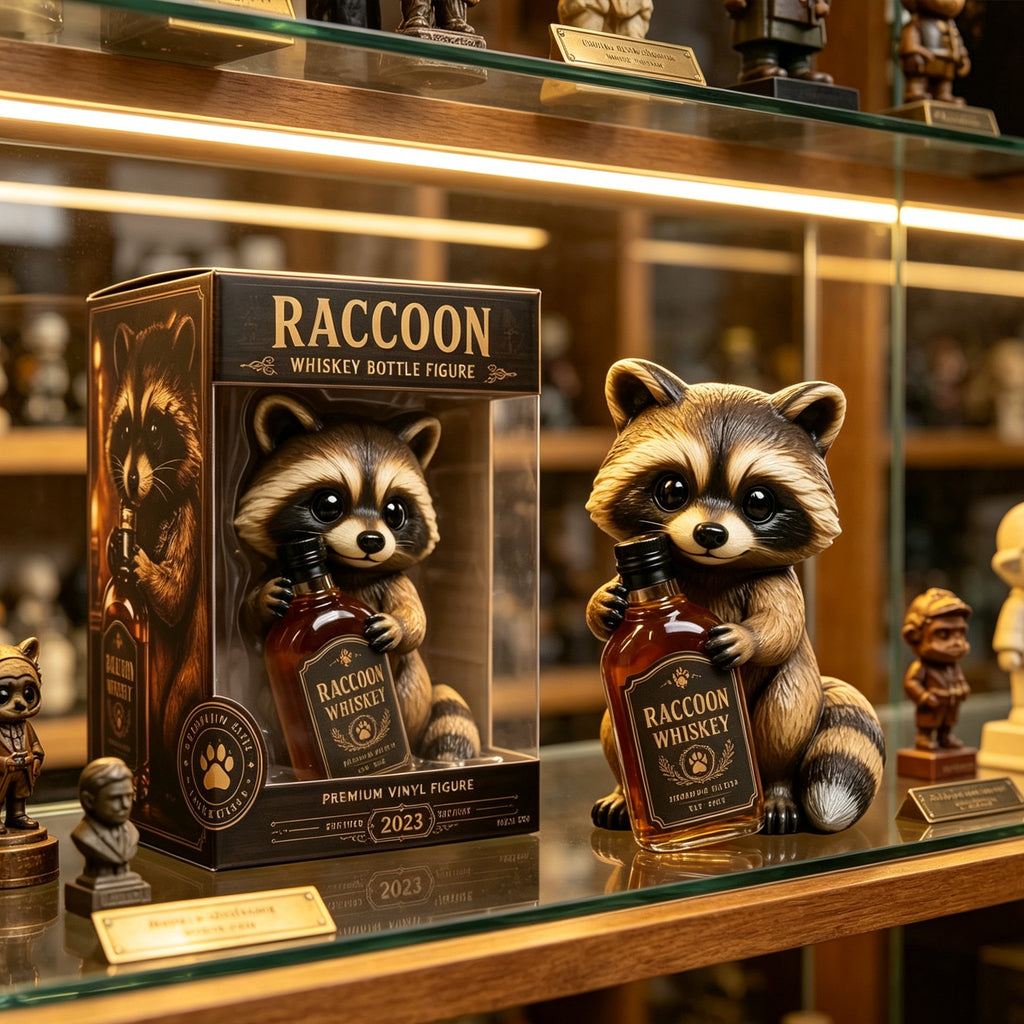 The Viking Striker: Sky Blue "Golden Boot" Raccoon Whiskey Premium Vinyl Figure🐻🍾