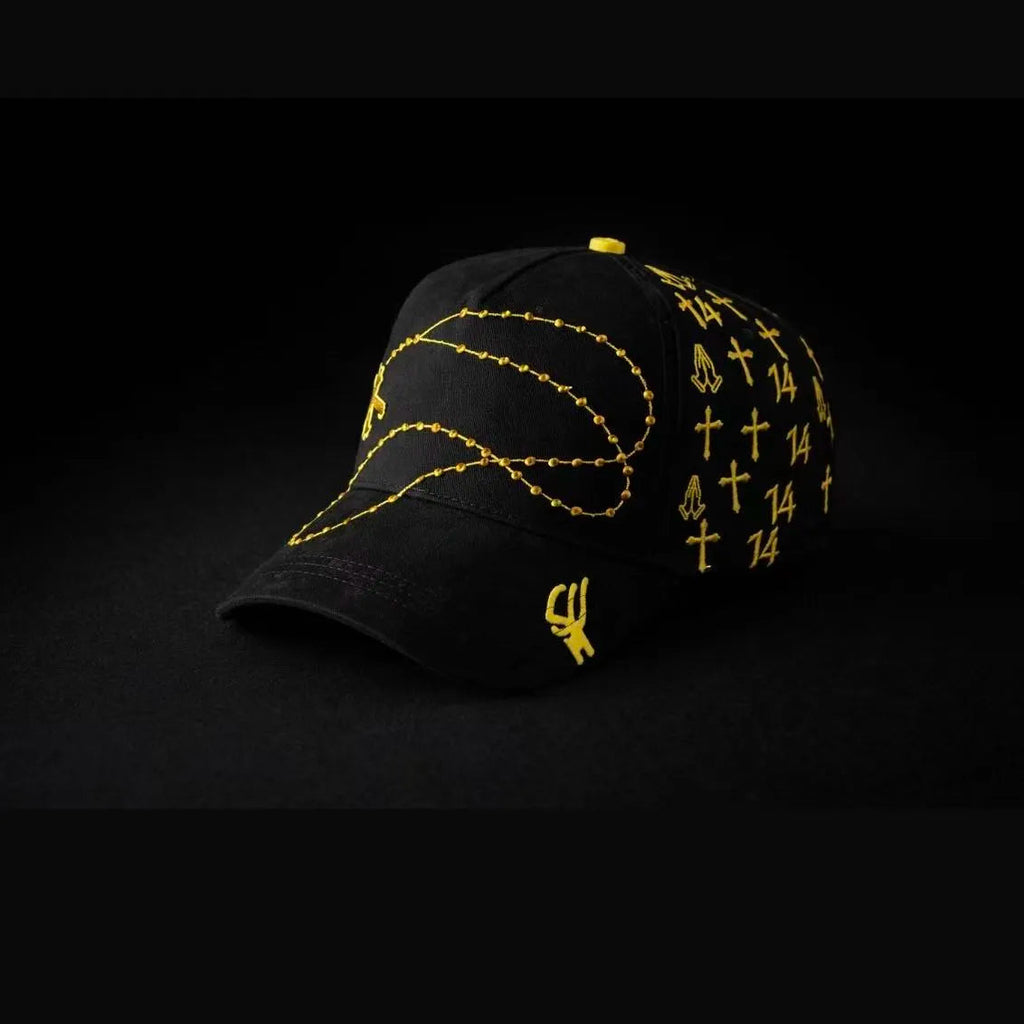 Gold Cross Trucker Hat, Vintage Street Cap