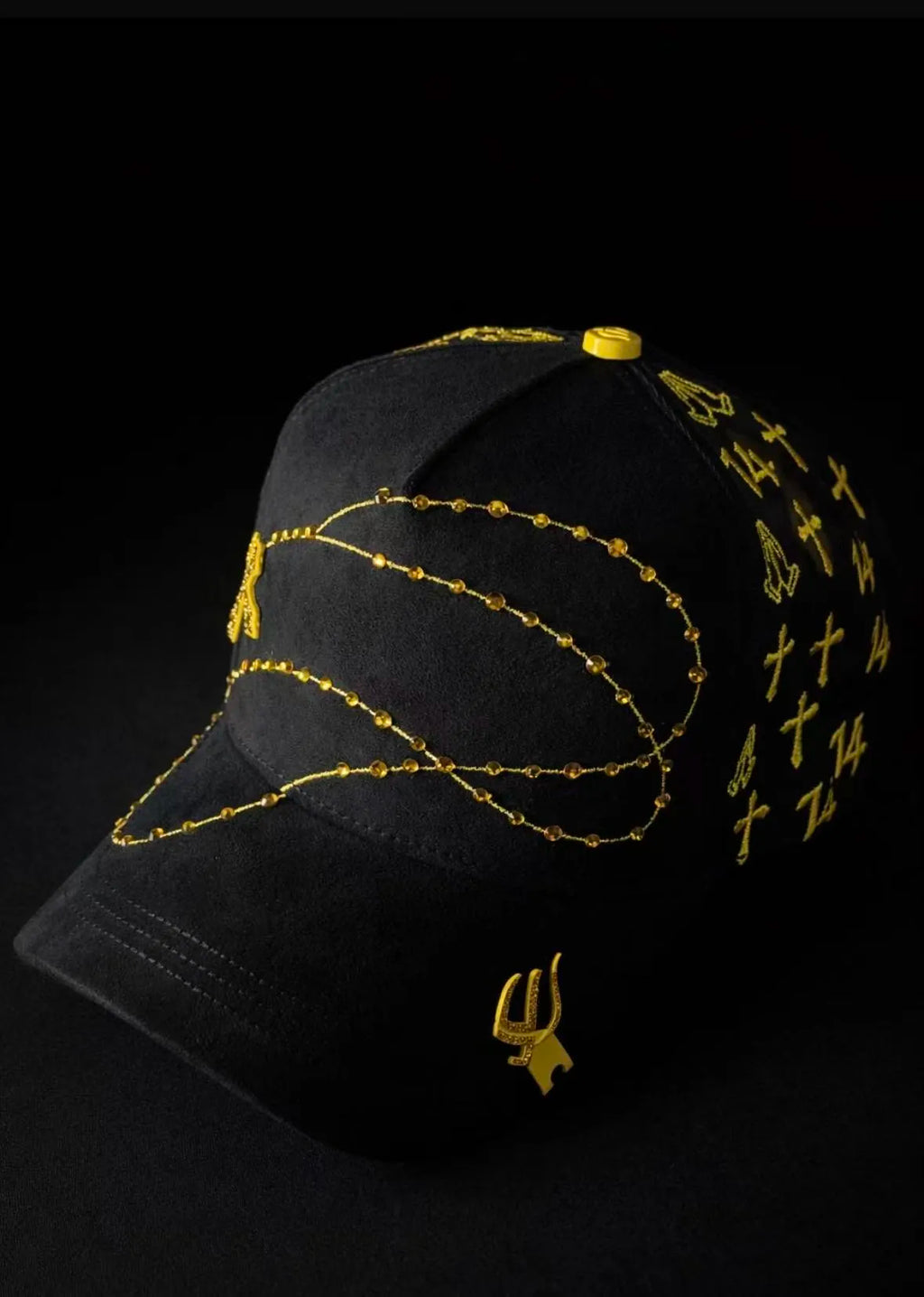 Gold Cross Trucker Hat, Vintage Street Cap