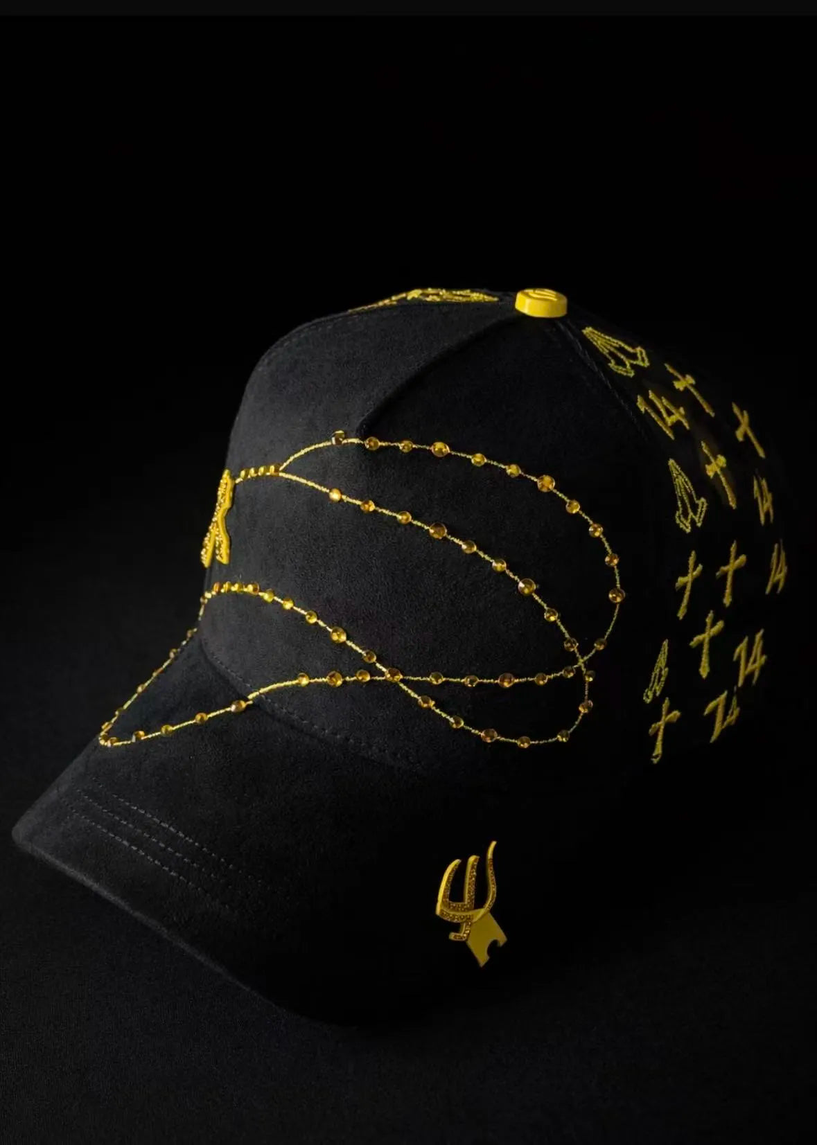 Gold Cross Trucker Hat, Vintage Street Cap