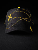 Gold Cross Trucker Hat, Vintage Street Cap