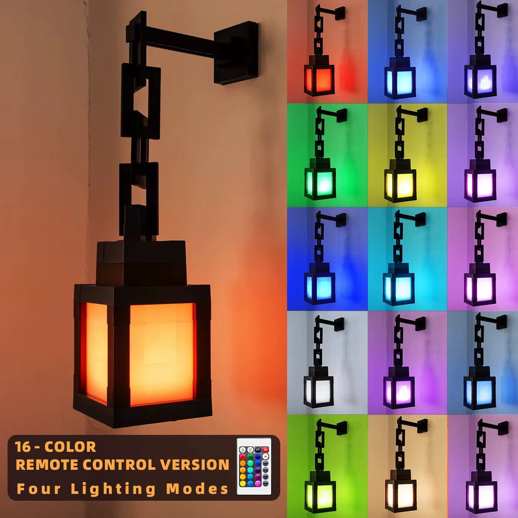 Pixelated LED Wall Lantern Lamp + Remote Control