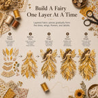 Feen Patchwork DIY Set | Fabric Fairy made from Floral Fabrics | Beginner-Friendly Craft Kit | PatchBloom