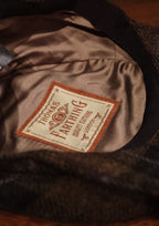 Geary Flat Cap - Brown Tartan Harris Tweed