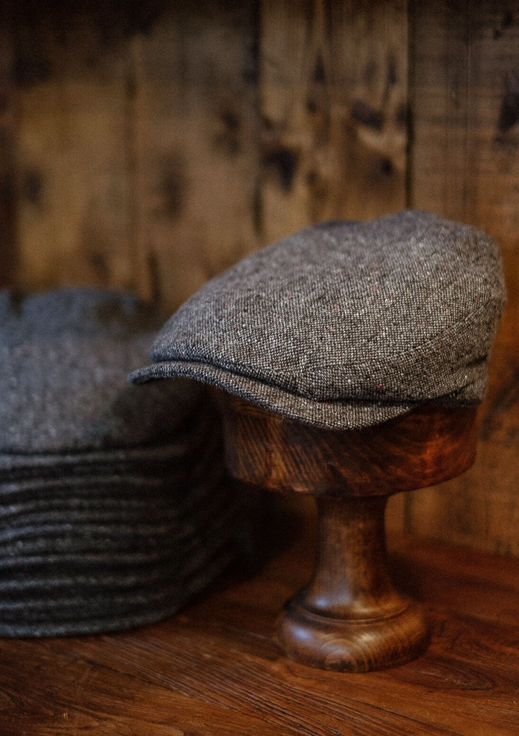 Geary Flat Cap - Grey Donegal Tweed