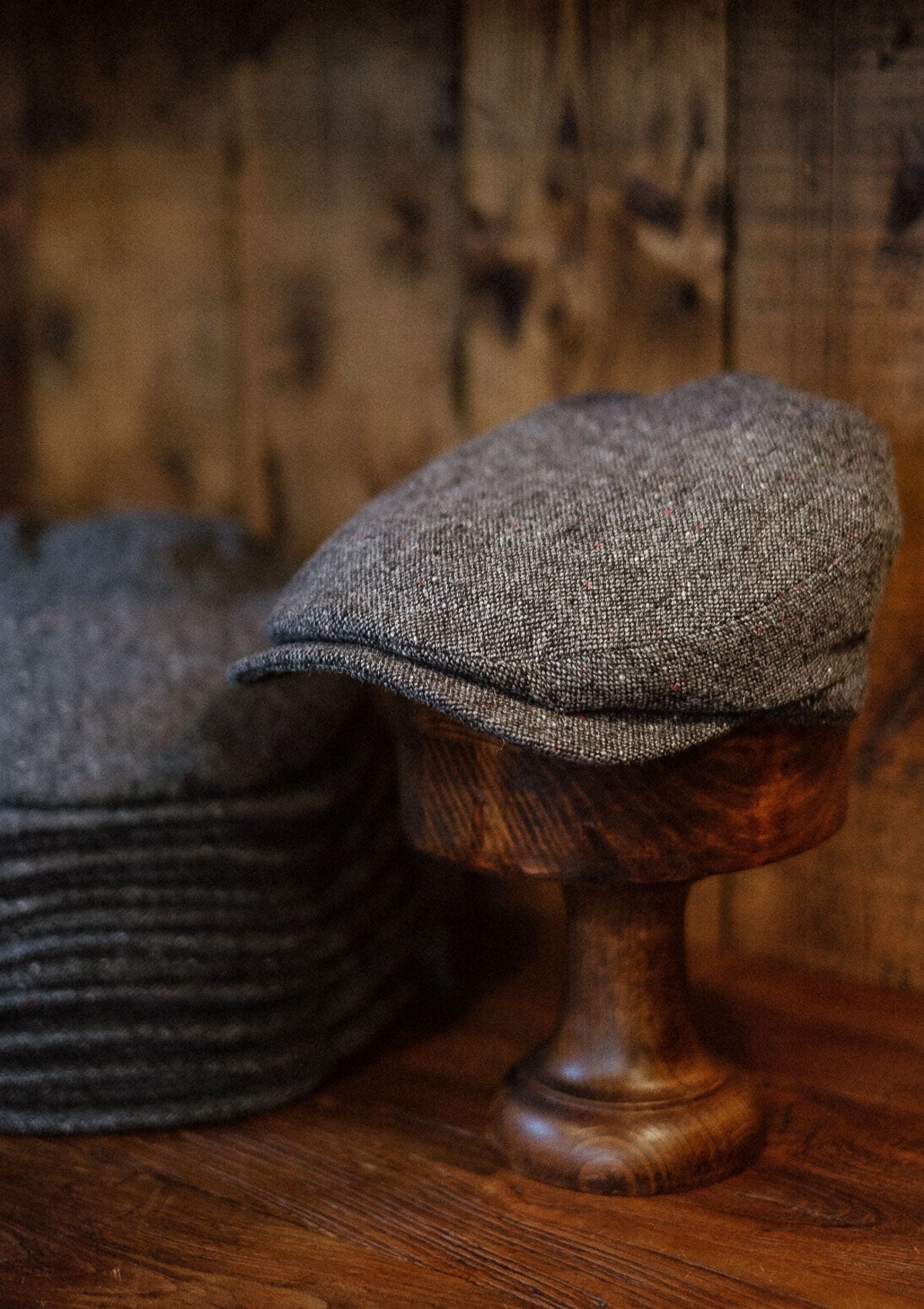Geary Flat Cap - Grey Donegal Tweed