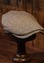Geary Flat Cap - Sand Herringbone Pure Silk