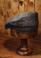 Geary Flat Cap - Light Blue Check