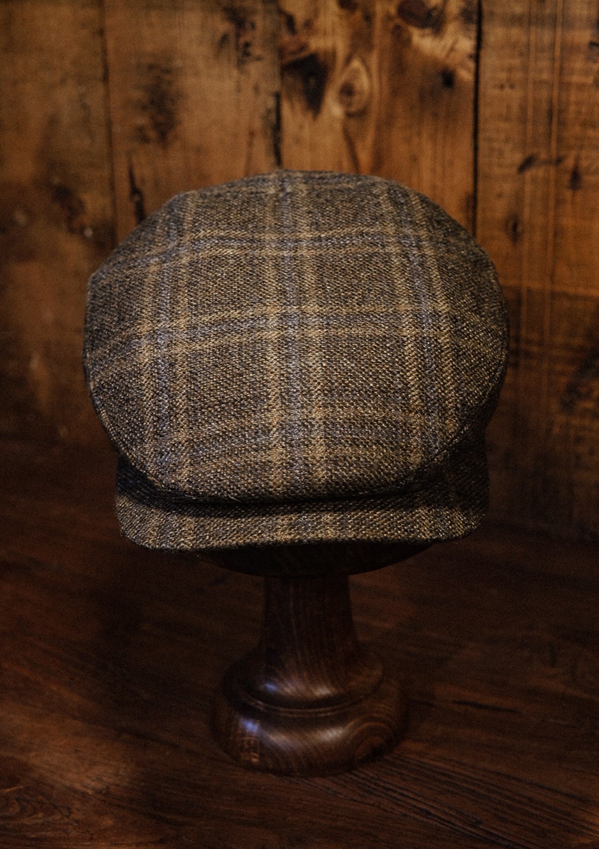 Geary Flat Cap - Light Brown Check